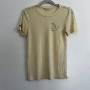 Ganni Pastel Yellow Banana Crewneck T-Shirt Size S Microfloral Snack Spring Time